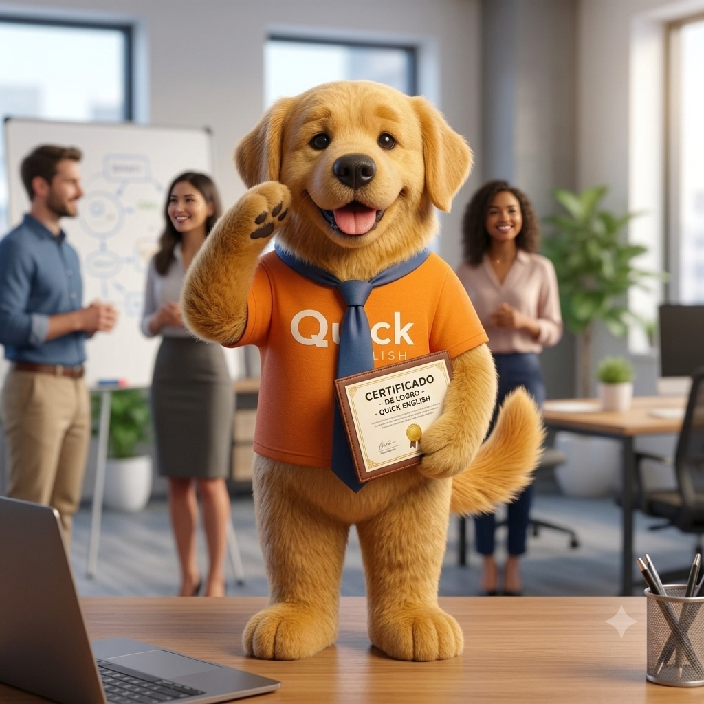 Nacho recibiendo un certificado en la oficina